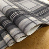 Tartan Plaid Velvet Fabric | Black and Grey | Heavyweight Upholstery | Microfiber Velvet | 54 wide | By The Yard