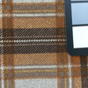 Tartan Plaid Velvet Fabric | Orange, Taupe, Grey | Heavyweight Upholstery | Microfiber Velvet | 54 wide | By The Yard