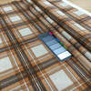 Tartan Plaid Velvet Fabric | Orange, Taupe, Grey | Heavyweight Upholstery | Microfiber Velvet | 54 wide | By The Yard