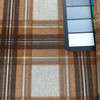 Tartan Plaid Velvet Fabric | Orange, Taupe, Grey | Heavyweight Upholstery | Microfiber Velvet | 54 wide | By The Yard