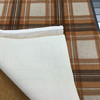 Tartan Plaid Velvet Fabric | Orange, Taupe, Grey | Heavyweight Upholstery | Microfiber Velvet | 54 wide | By The Yard