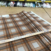 Tartan Plaid Velvet Fabric | Orange, Taupe, Grey | Heavyweight Upholstery | Microfiber Velvet | 54 wide | By The Yard
