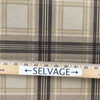 Tartan Plaid Velvet Fabric | Beige / Taupe / Off White | Heavyweight Upholstery | Microfiber Velvet | 54 wide | By The Yard