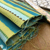 Divine Stripe in Ultramarine | Upholstery & Heavy Curtain Fabric | Decorative Stripes in Turquoise / Green / Brown | 54 wide | By The Yard
