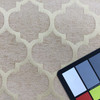 Pastis in Wheat | Chenille Upholstery Fabric |  Quatrefoil in Golden Tan | 54 wide | By The Yard