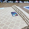 Pastis in Wheat | Chenille Upholstery Fabric |  Quatrefoil in Golden Tan | 54 wide | By The Yard