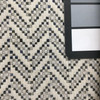 Rushmore in Slate | Upholstery & Heavy Curtain Fabric | Herringbone Chevron in Grey / Blue / Off White | 54 wide | By The Yard