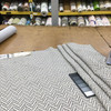 Rushmore in Slate | Upholstery & Heavy Curtain Fabric | Herringbone Chevron in Grey / Blue / Off White | 54 wide | By The Yard