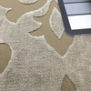 Mistique in Mushroom | Chenille Upholstery Fabric |  Damask in Taupe | 54 wide | By The Yard