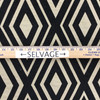 Eternity in Onyx | Upholstery & Heavy Curtain Fabric | Diamond Design in Black and Tan | 54 wide | By The Yard