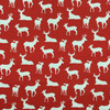 Red and White Deer Silhouette | Home Decor Fabric | Premier Prints Cotton | 54" Wide | By the Yard
