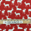 Red and White Deer Silhouette | Home Decor Fabric | Premier Prints Cotton | 54" Wide | By the Yard