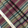 Horizontal Stripes in Burgundy, Green, Tan, and Plum | Drapery / Upholstery / Slipcover Fabric | 54" Wide | By the Yard
