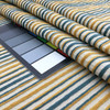 Horizontal Chenille Stripes in Off White, Gold, and Teal | Upholstery / Slipcover Fabric | 54" Wide | By the Yard
