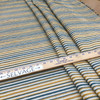 Horizontal Chenille Stripes in Off White, Gold, and Teal | Upholstery / Slipcover Fabric | 54" Wide | By the Yard
