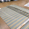 Horizontal Chenille Stripes in Off White, Gold, and Teal | Upholstery / Slipcover Fabric | 54" Wide | By the Yard