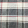 Plaid in Grey, Off White and Red |  Woven Textured | Finished Blackout Curtain Lining | Drapery Fabric | 54" Wide | By the Yard