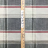 Plaid in Grey, Off White and Red |  Woven Textured | Finished Blackout Curtain Lining | Drapery Fabric | 54" Wide | By the Yard
