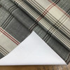 Plaid in Grey, Off White and Red |  Woven Textured | Finished Blackout Curtain Lining | Drapery Fabric | 54" Wide | By the Yard