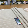 Neutral Horizontal Pin Stripes in Beige and White  | Drapery / Upholstery / Slipcover Fabric | 54" Wide | By the Yard