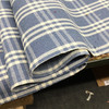 Vintage Plaid in Cornflower Blue and Ivory  | Upholstery / Slipcover Fabric | 54" Wide | By the Yard