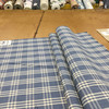 Vintage Plaid in Cornflower Blue and Ivory  | Upholstery / Slipcover Fabric | 54" Wide | By the Yard