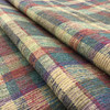 Vintage Plaid Chenille in Green, Red, Tan, Orange, and Purple | Upholstery / Slipcover Fabric | 54" Wide | By the Yard