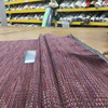 Burgundy with Blue, Green, Taupe Dashes | Low-pile Chenille Microfiber Fabric  | Rubber-backed Heavy Duty Upholstery | 54" Wide | By the Yard
