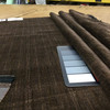Chocolate Brown with Blue, Green, and Purple Streaks | Low-pile Chenille Microfiber Fabric  | Rubber-backed Heavy Duty Upholstery | 54" Wide | By the Yard