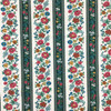 Vintage Floral Stripe Fabric in Green / Red / Blue / Off White | Upholstery / Curtains | 54" Wide | By the Yard