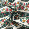 Vintage Floral Stripe Fabric in Green / Red / Blue / Off White | Upholstery / Curtains | 54" Wide | By the Yard