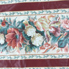 English Floral Stripe Fabric in Red / Off White / Green | Upholstery / Curtains | 54" Wide | By the Yard