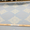 Large Scale Scroll Medallion Jacquard Fabric | Blue / Off White | Heavyweight Upholstery | 54" Wide | By the Yard