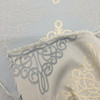 Large Scale Scroll Medallion Jacquard Fabric | Blue / Off White | Heavyweight Upholstery | 54" Wide | By the Yard