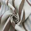 Nautical Stripe in Brown / Light Blue and Off White  | Home Decor Fabric | Linen Blend | 54" Wide | By the Yard