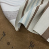 Nautical Stripe in Brown / Light Blue and Off White  | Home Decor Fabric | Linen Blend | 54" Wide | By the Yard