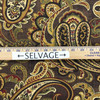 Paisley in Brown / Gold / Red / Green  | Home Decor Fabric |  Cotton | 54" Wide | By the Yard