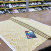 Greek Key Maze Cut Velvet Fabric in Mustard Yellow | Heavyweight Upholstery | 54" Wide | By the Yard | Kendall in Dijon