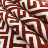 Greek Key Maze Cut Velvet Fabric in Red | Heavyweight Upholstery | 54" Wide | By the Yard
