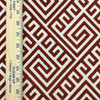 Greek Key Maze Cut Velvet Fabric in Red | Heavyweight Upholstery | 54" Wide | By the Yard