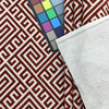 Greek Key Maze Cut Velvet Fabric in Red | Heavyweight Upholstery | 54" Wide | By the Yard