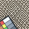 Greek Key Maze Cut Velvet Fabric in Truffle Brown | Heavyweight Upholstery | 54" Wide | By the Yard | Kendall in Truffle