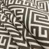 Greek Key Maze Cut Velvet Fabric in Truffle Brown | Heavyweight Upholstery | 54" Wide | By the Yard | Kendall in Truffle