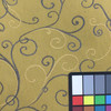 Scroll Swirl Jacquard Fabric | Gold / Grey | Heavy Upholstery | 54" Wide | By the Yard