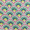 Scalloped Design in Pink / Green / Blue / Yellow | Home Decor Fabric | Cotton | 54 Wide | By the Yard