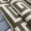 Greek Key Cut Velvet Fabric in Taupe | Heavyweight Upholstery | 54" Wide | By the Yard | Amaze in Earth