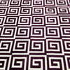 Greek Key Cut Velvet Fabric in Deep Plum | Heavyweight Upholstery | 54" Wide | By the Yard | Amaze in Plum