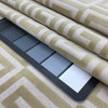Greek Key Cut Velvet Fabric in Beige | Heavyweight Upholstery | 54" Wide | By the Yard | Amaze in Wheat