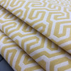 Ming Fret Jacquard Fabric | Yellow / Off White | Heavyweight Upholstery | 54" Wide | By the Yard | Edisto in Honey