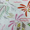 Stamped Palm Tree Fabric | Pink / Green / Red / Brown | Home Decor / Drapery | Linen Like | 54" Wide | By the Yard | Excursion in Dazzle